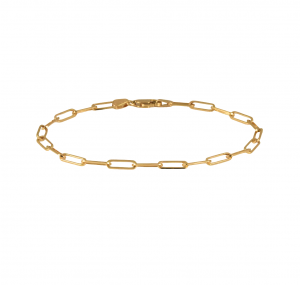 Paperclip link yellow gold bracelet