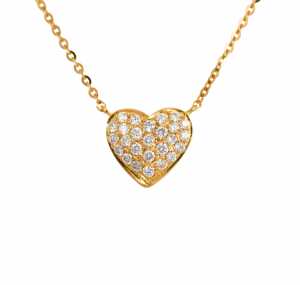 Pave Set Diamond Heart Necklace