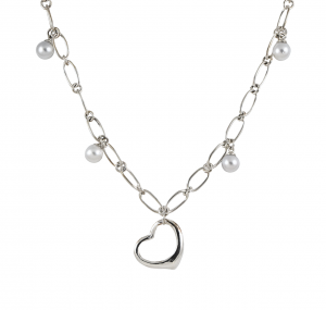 Open Link South Sea Pearl Open Heart Necklace