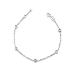 Bezel Set Chain Diamond Bracelet