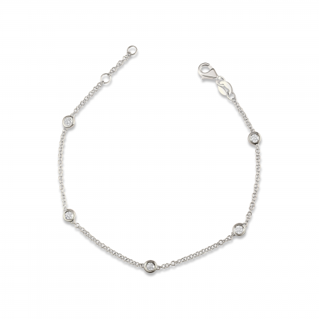 Bezel Set Chain Diamond Bracelet