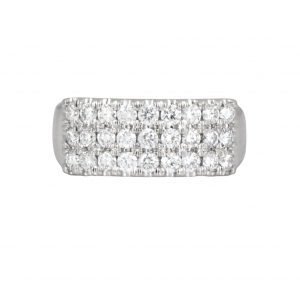 Three Row Pave Diamond Dress Ring