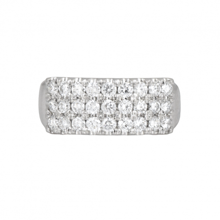 Three Row Pave Diamond Dress Ring