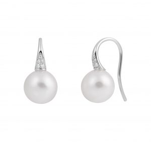 Autore South Sea Pearl and Diamond Hook Earrings