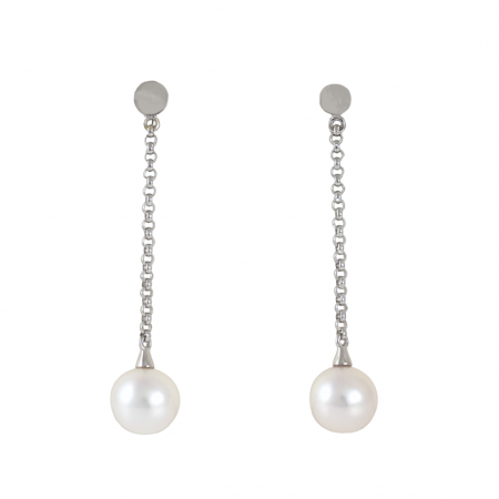 Freshwater Pearl Long Chain Drop Earrings