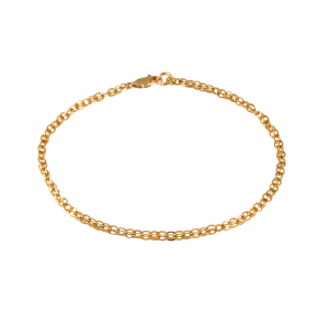 Double oval link yellow gold bracelet