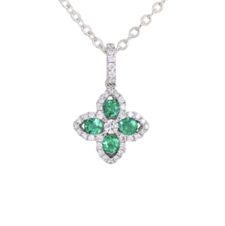 Fancy Emerald And Diamond Pendant