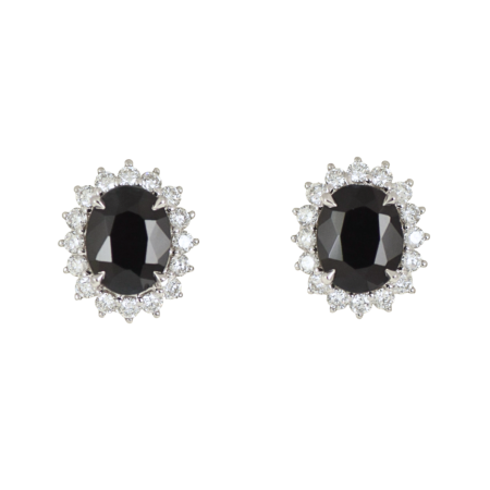 Australian Sapphire Diamond Halo Earrings