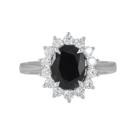 Australia Sapphire Diamond Halo Ring