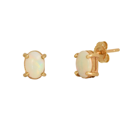 Opal Oval Stud Earrings