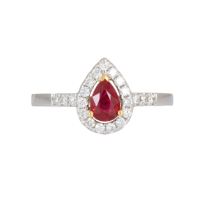 Ruby And Diamond Halo Ring