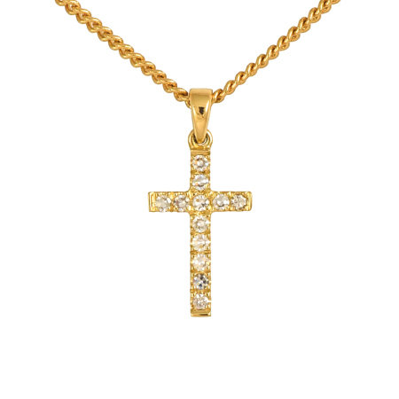Single cut diamond cross pendant